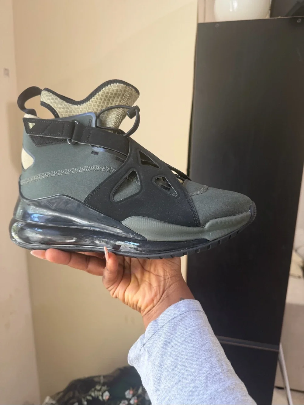 Jordan Mid-Top Sneakers in Black and Olive Green